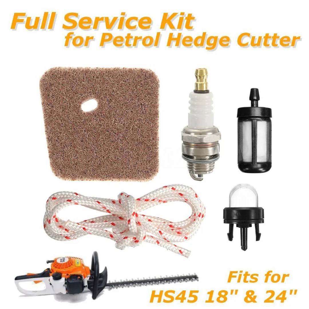 5pcs/set  Air Filter Spark Plug Full Service Kit For HS45 Petrol Hedge Cutter Trimmer