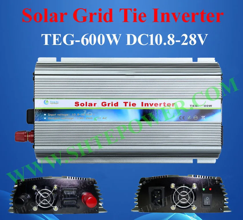 600w grid tie inverter, on grid tie solar inverter 12v/24v(10.5-30v dc) to 120v/220v, dc to ac pure sine wave converter