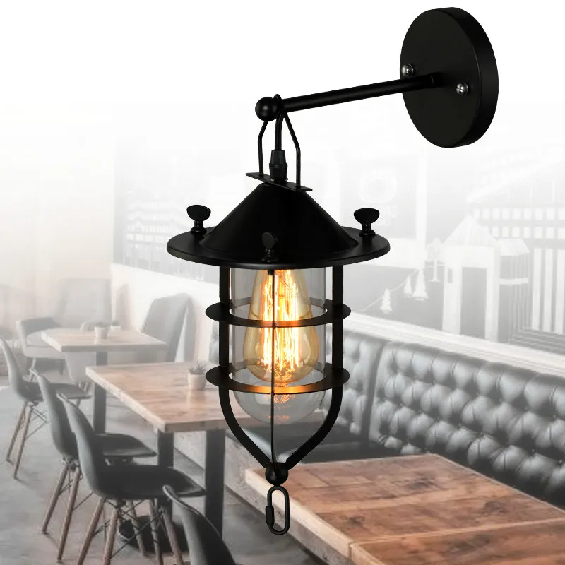 

Industrial Loft Black Metall Edisson Wall Lamp LED E27 Bulb Recommend Retro Lights Restaurant/Bar Vintage Decor Lights