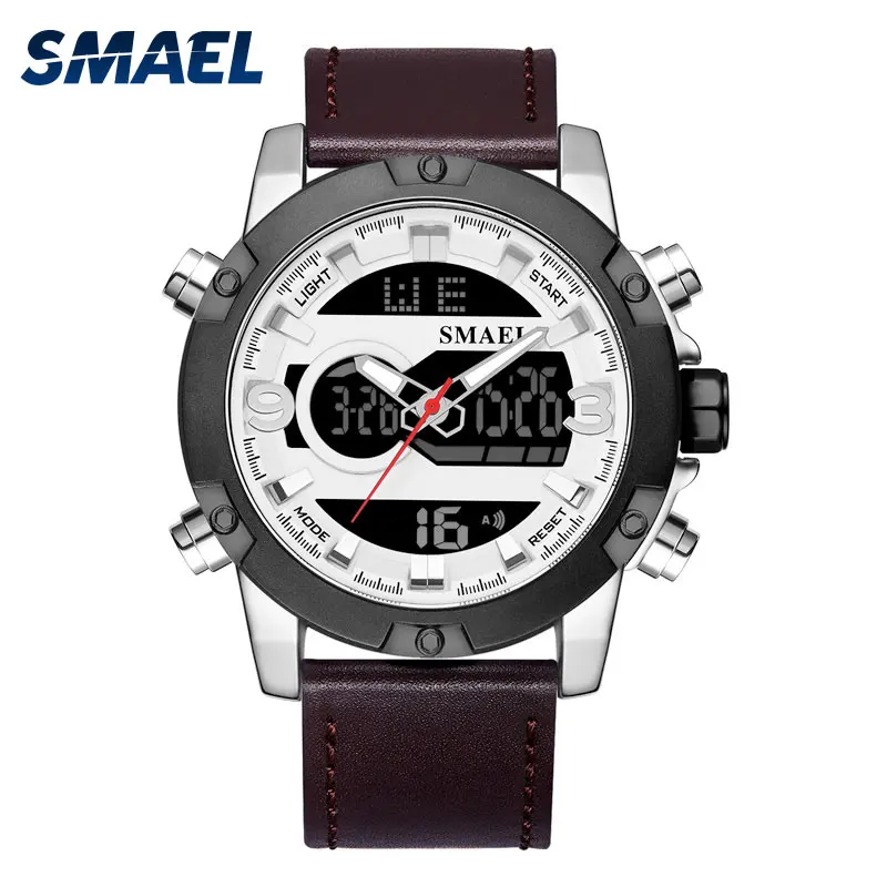 

SMAEL Alloy Men Watch New Stainless Steel Quartz Watches Big Dial Digital LED Alarm Clock SL-1320 Quartz Watches Waterproof