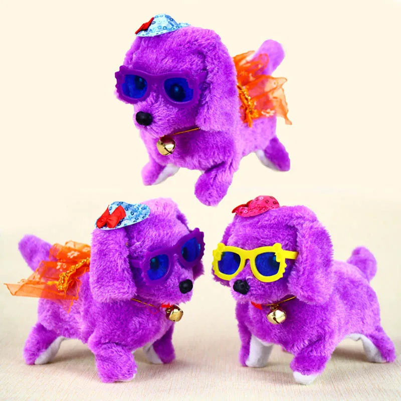 New plush toy dog Bring the sound, the bright, the forward backward dog Electric children's toy stall Children's electronic pet