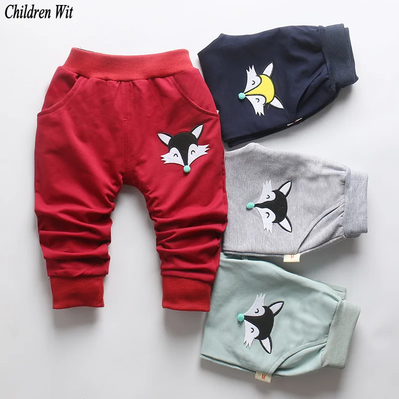 CHILDREN WIT 2018 Autumn New Baby Pants 1 Piece Cotton Cartoon Fox Korea Kids Pants 0-3 Year Baby Boys Girls Pants