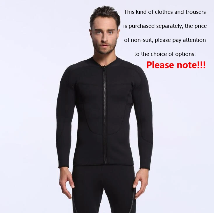 

3mm all black men's surfing jacket chlorine diving suit warm jacket wetsuit Large long sleeve