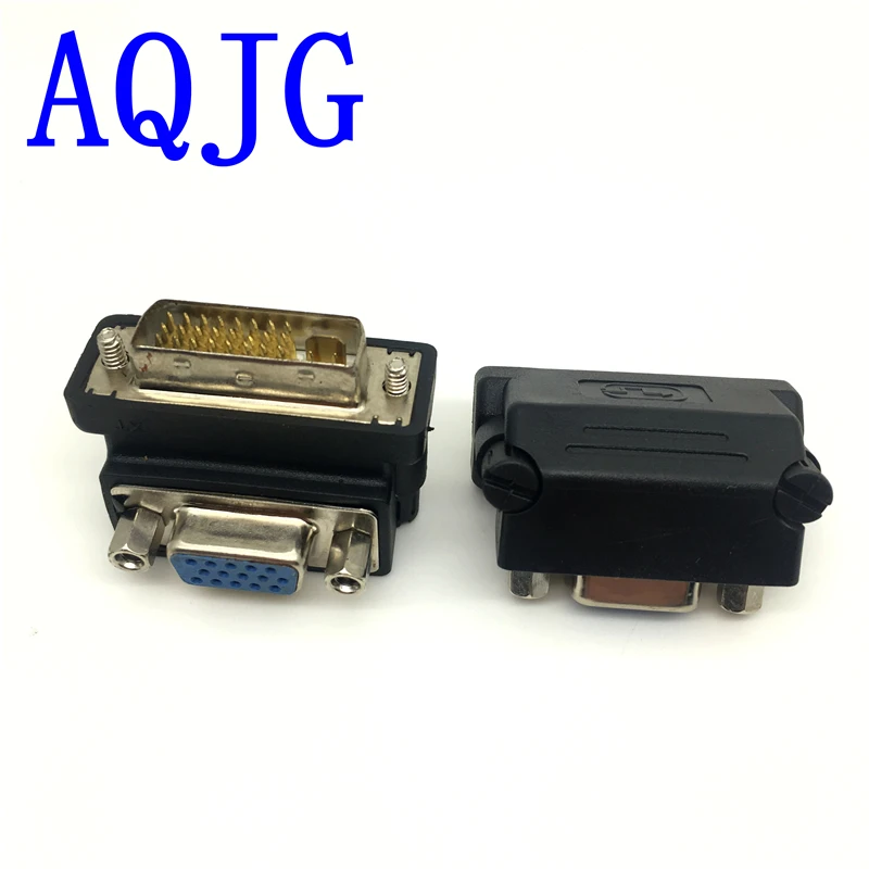 DVI to VGA Converter Adaptor 90 Degree DVI-I 24+5 Male to VGA HD15 Female Adapter Monitors Graphic Video HD 1080P Connector Plug