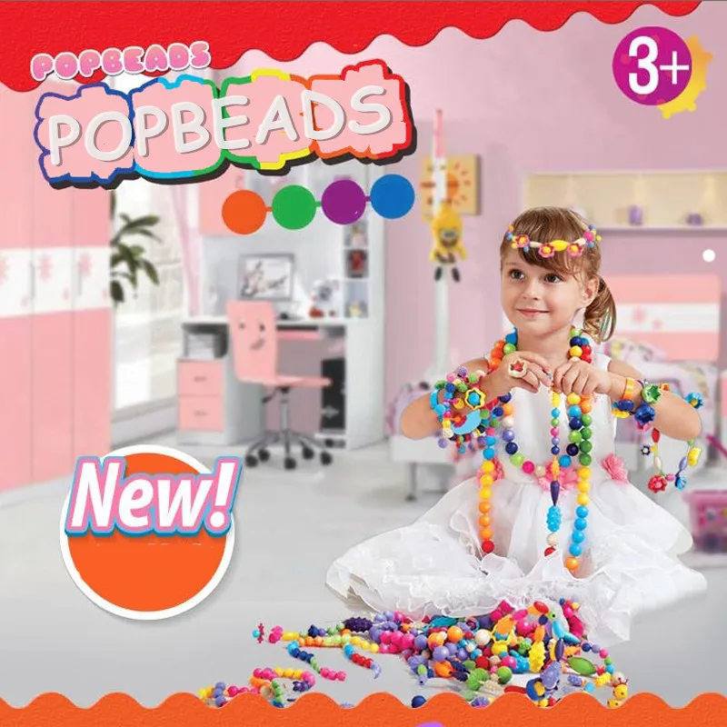 400pcs 100pcs Pop Beads Children jewelry Amblyopia Candy Colors DIY Wear Bead Bracelet Kids Toys Personalized Arts And Crafts