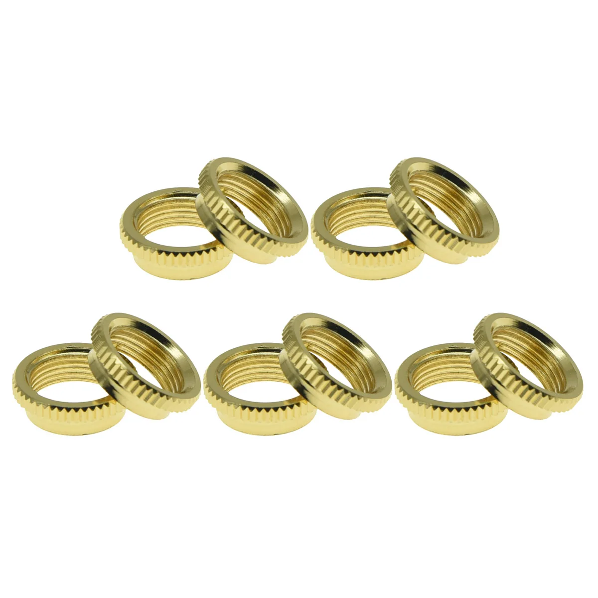 KAISH 10pcs Fine Knurled Deep Nut Guitar Toggle Switch Nut for Switchcraft on Some Gibson Guitars Nickel/Black/Gold