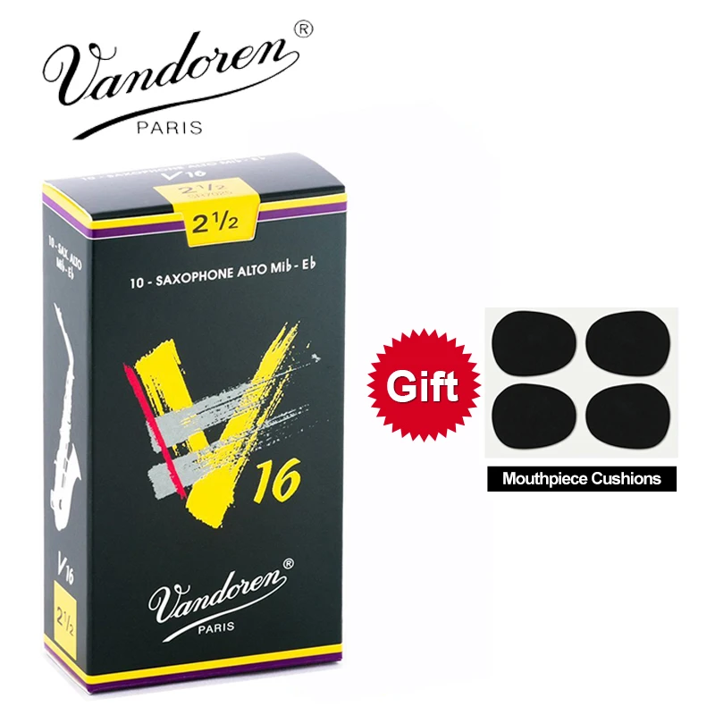 Original France Vandoren V16 Alto Sax Reeds / Saxophone Alto Mib-Eb Reeds Strength 2.5#, 3#, 3.5# Box of 10 [With Gift]