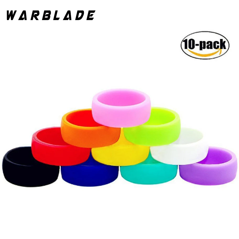 Food Grade FDA Silicone Ring 5mm 6-12 Size Hypoallergenic Crossfit Flexible Rubber Finger Rings For Women Wedding Ring 10pcs/set