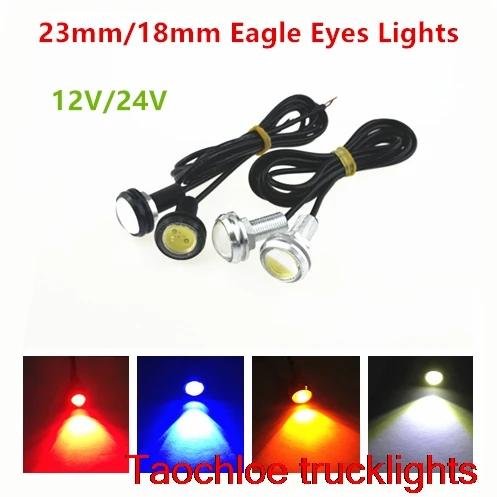 

100x 24v 3W 23mm trailer LED External lights lamp Car High Power Daytime Running Light parking light Auto truck eagle eyes light