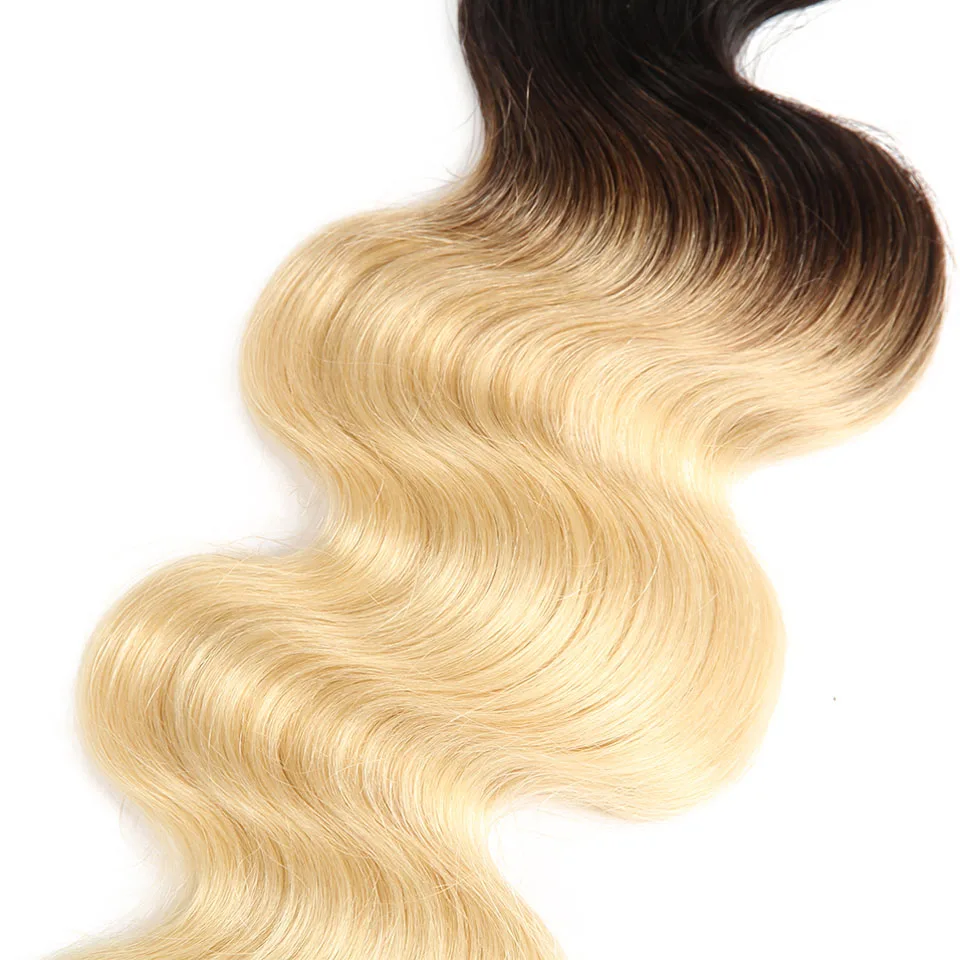 Sleek T1B/613 Blonde Bundles Brazilian Hair Body Wave 100% Human Hair Extension 1 Pc Remy Hair 10 To 30 inches