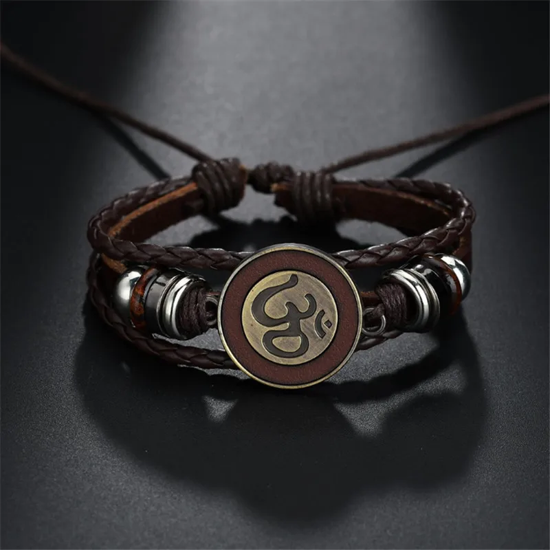 XIAONIANSHI Luxury Brand Ohm Leather Bracelet Men Jewelry Adjustable Bracelets For Women Gifts Wholesale