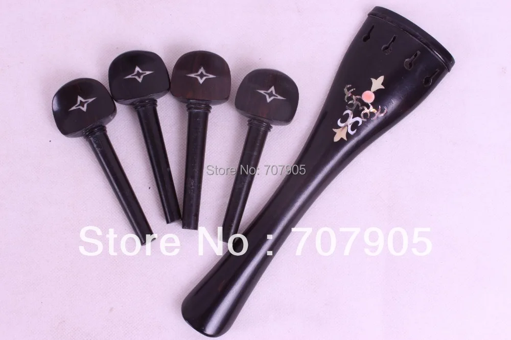 

New Cello parts, ebony tailpiece peg Carved inlaid Top grade Accessories #E14