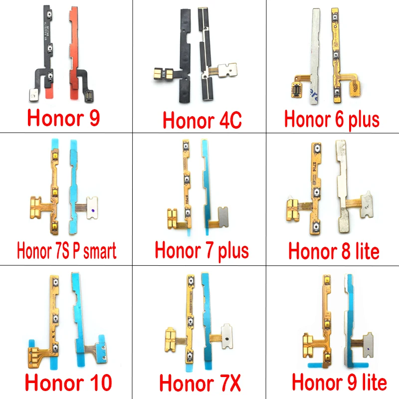 For Huawei Honor 4C Pro 6X 7X 6 7 plus 8 9 10 20 lite 30 30s Pro Smart Power On Off Key Volume Up Down Side Button Flex Cable