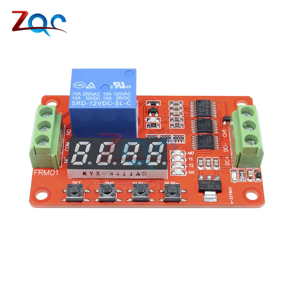 12V DC Multifunction Self-lock Relay PLC Cycle Delay Time Timer Switch Module PLC Home Automation Delay Module