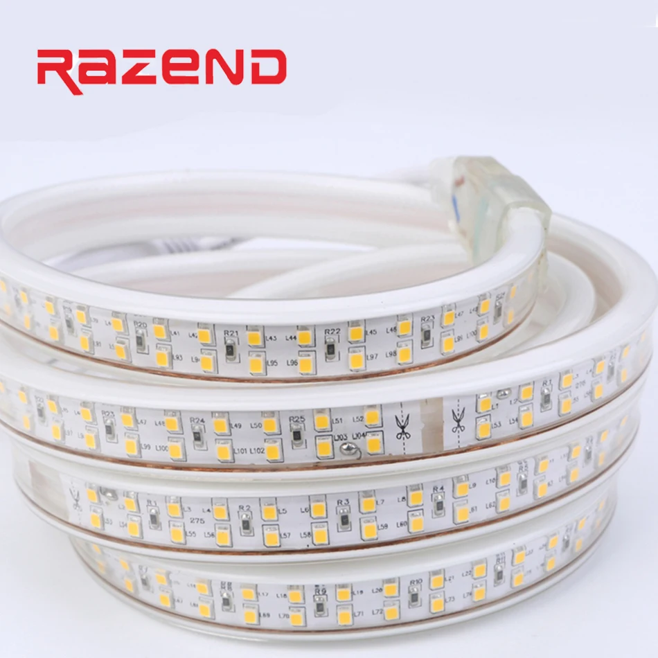 

180Leds/m 2835 Led Strip 220V 230V 240VDouble Row Waterproof Flexible Light Cold White/Warm White 1m 5m 10m 15m 20m 50m 100m