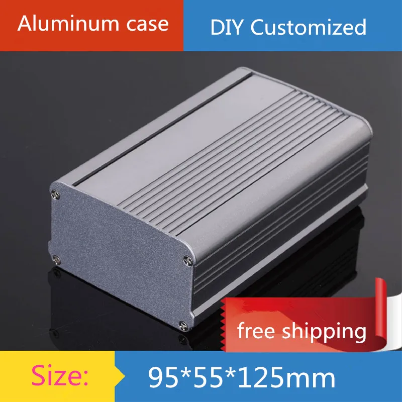 diy amp case 95*55*125mm Mini aluminum amplifier chassis/Inverter/Instrumentation/mobile power case/AMP Enclosure/case/DIY box