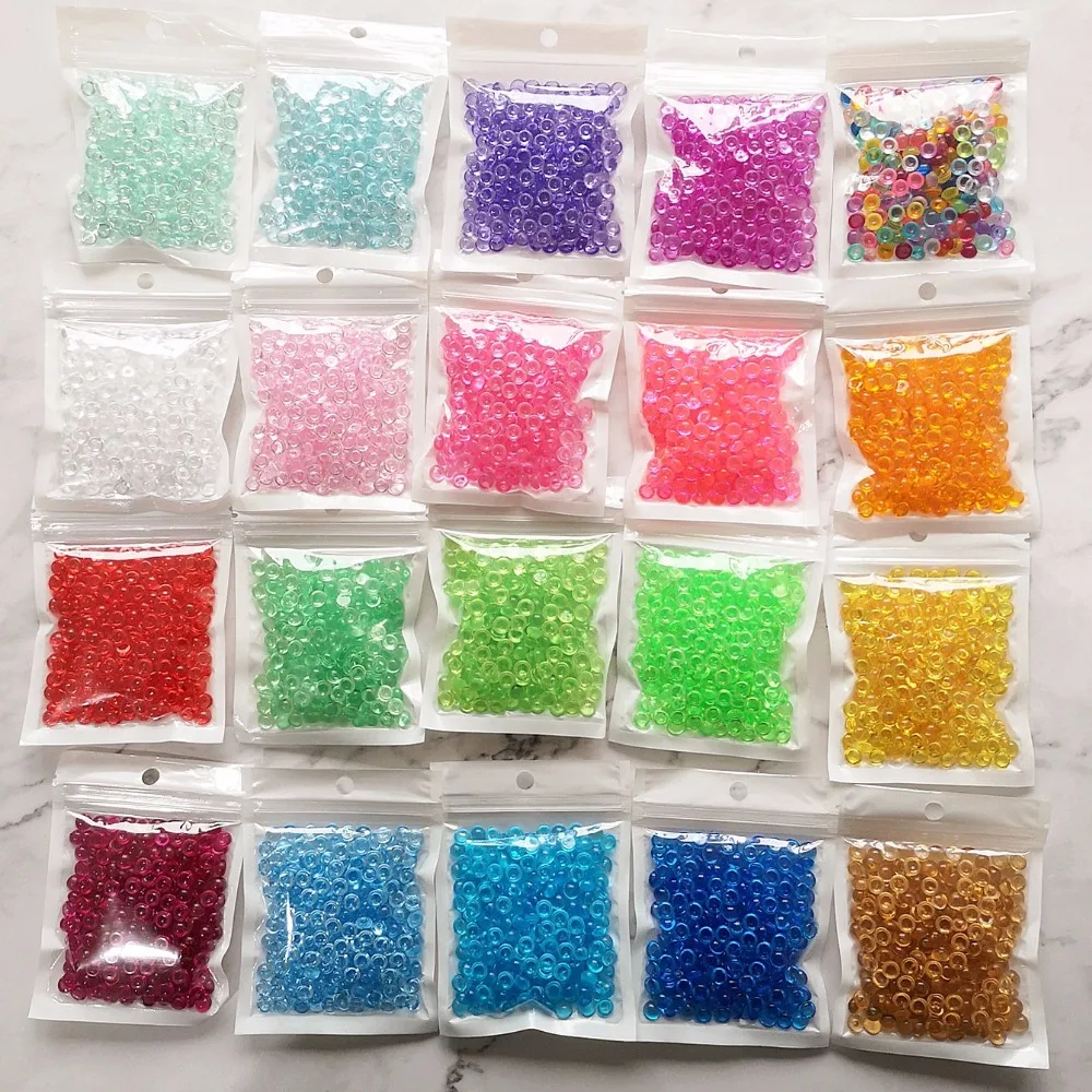 Neue 40g Klar Flache Bead Transparente Schleim Zubehör Spielzeug DIY Handgemachte Schleim Kristall Schlamm Partikel Füllung Dekoration Spielzeug