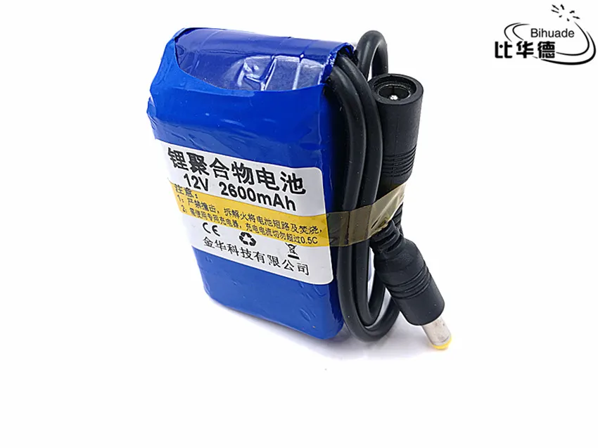 12V 2600mah lithium battery Rechargeable DC battery polymer batteria For monitor motor LED light outdoor spare Battery