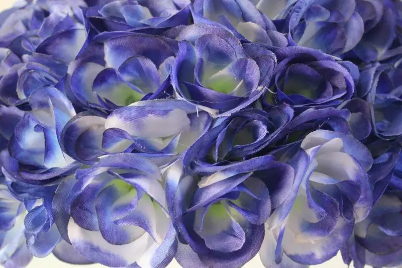 SPR Free Shipping High Quality 40CM-4pcs/lot Artificial Silk Rose Flower Ball for Wedding Christmas Party DIY Decoration-blue