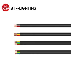 10m 2pin/3pin/4pin/5pin Outdoor Waterproof Electrical Cable 24/22/20/18/17 AWG Extend PVC Wire LED Strip Extension Cable Power