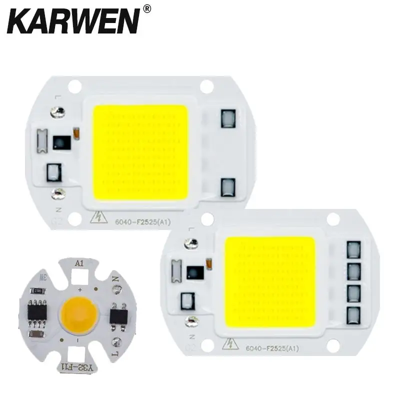 Não há necessidade de driver cob lâmpada led chip 3w 5 7 9 10 20 30 50 220v inteligente ic lampada lâmpada led luz de inundação chips holofotes iluminação