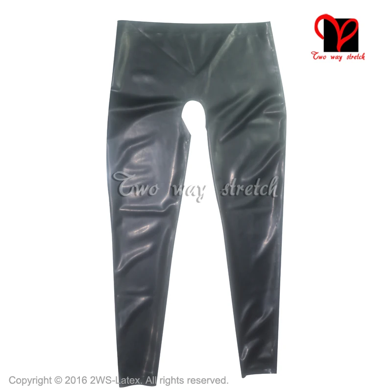 Sexy Latex leggings open crotch Rubber pants black Gummi Bottoms plus size trousers XXXL KZ-110