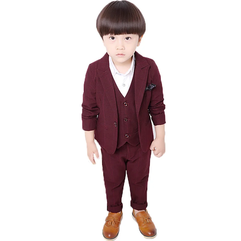 

2020 Flower Boy Wedding Formal chorus Dance Show Blazer Suit Kids Jacket Vest Pants 3Pcs Clothing Set Children Tuxedo Costume