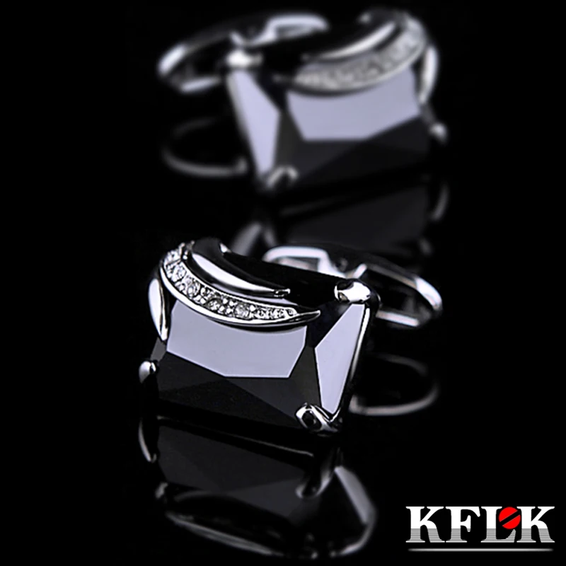 KFLK Jewelry fashion shirt cufflinks for men\'s Gifts Brand cuff buttons Black cuff links High Quality abotoaduras guests