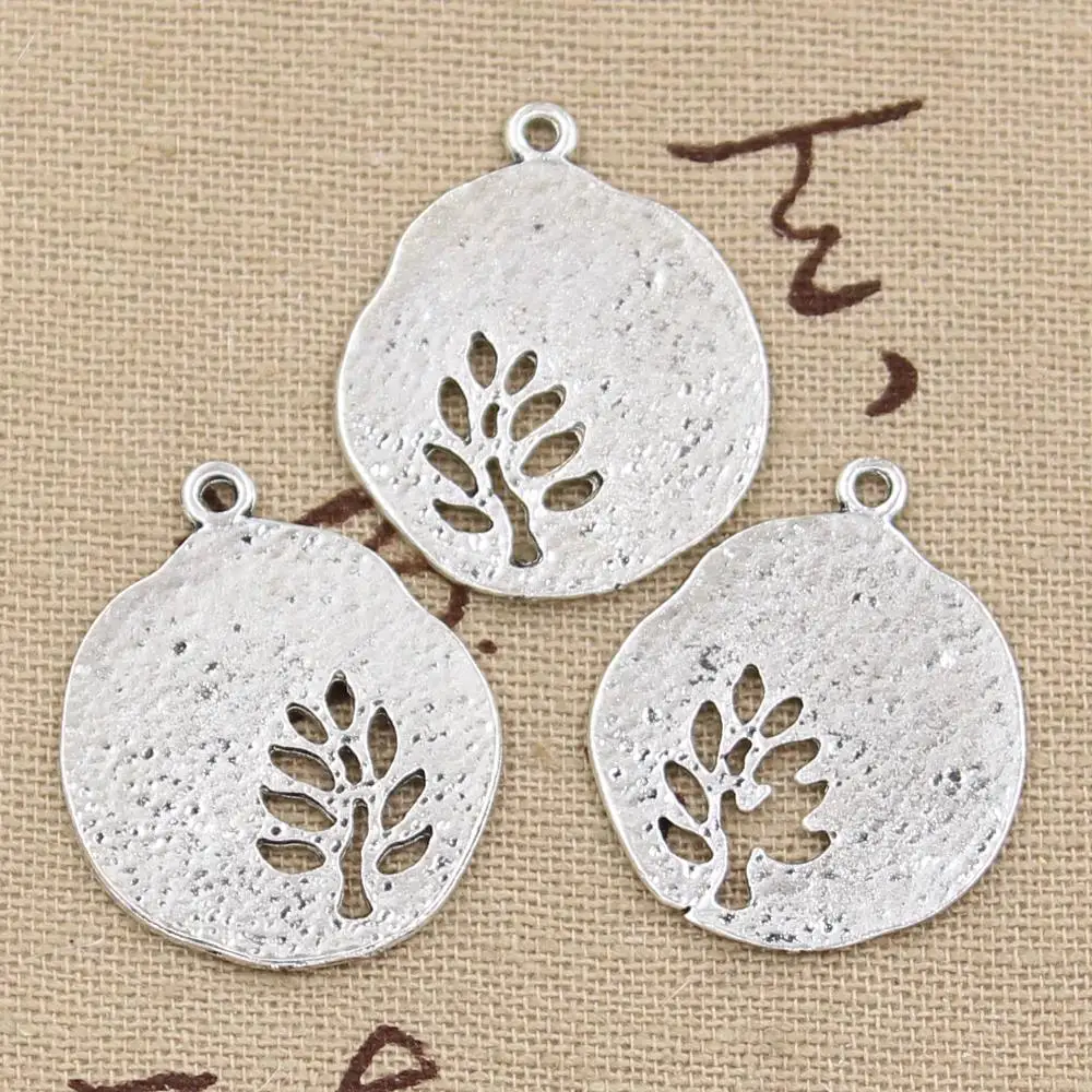 10pcs Charms Leaf Tree 28x23mm Antique Making Pendant fit,Vintage Tibetan Silver color,DIY Handmade Jewelry