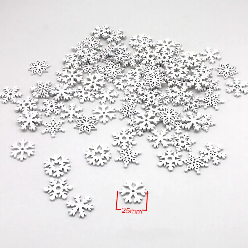 50/100pcs/lot  Decorative snowflake buttons Xmas snowflake for DIY  Handmade Craft patches 25mm Handmade Christmas Button