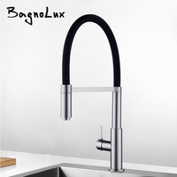 100% Solid Brass Single Handle Pull Out Spout Mixer Sink Tap With Brass Sprayer Pull Down Kitchen Faucet Swivel 360 Degree