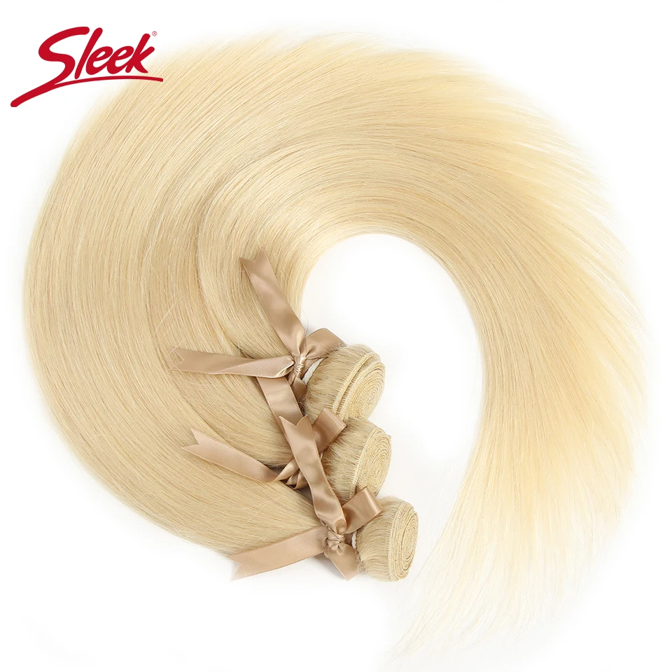 Sleek 613 Honey Blonde Bundles Straight Hair Brazilian Hair Weave Bundles Straight Remy Hair Extensions 10 to 26 Inches