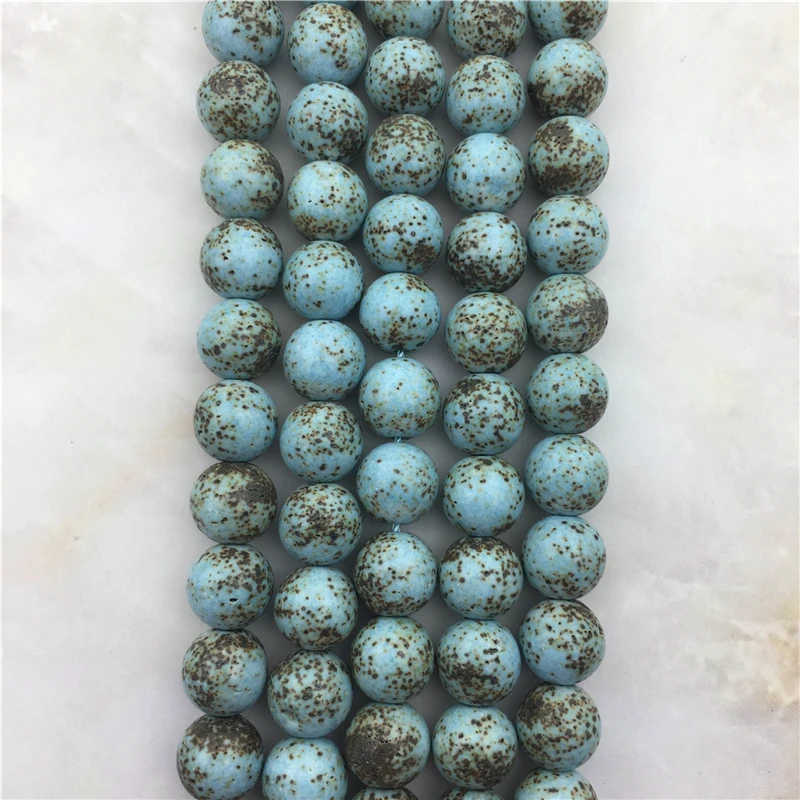 

Genuine 6 8MM Natural Bodhi Turquoises Round Beads Blue Mala Howlite Smooth Loose Charm Beads Stone For DIY Jewelry Making