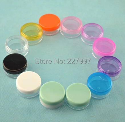 1000 pcs/lot clear 3g plastic cream jar for loose powder cream cosmetic container