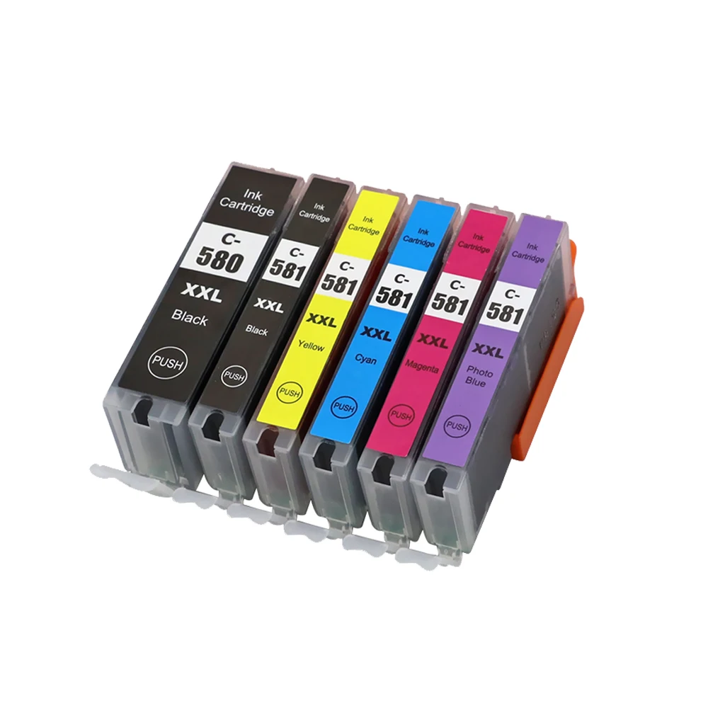 6PK  Compatible PGI580 580XXL CLI 581 XXL ink cartridge for CANON Pixma TR7550 TR8550 TS6150 TS6151 TS8150 TS8151 TS8152