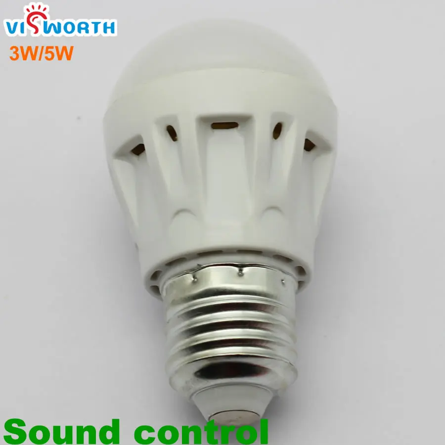 E27 Sound+Light Sensor Light Smart Body Detection Led 3W 5W 7W 9W 15W 20W Voice Activated Intelligent LED Sensor Lamp Cold White