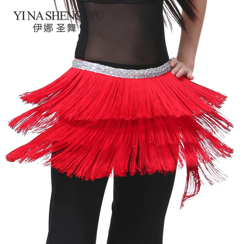 

New Three layers tassels waist chain belly dance waist chain belt Adult belly dance hip towel fringed tassel belt