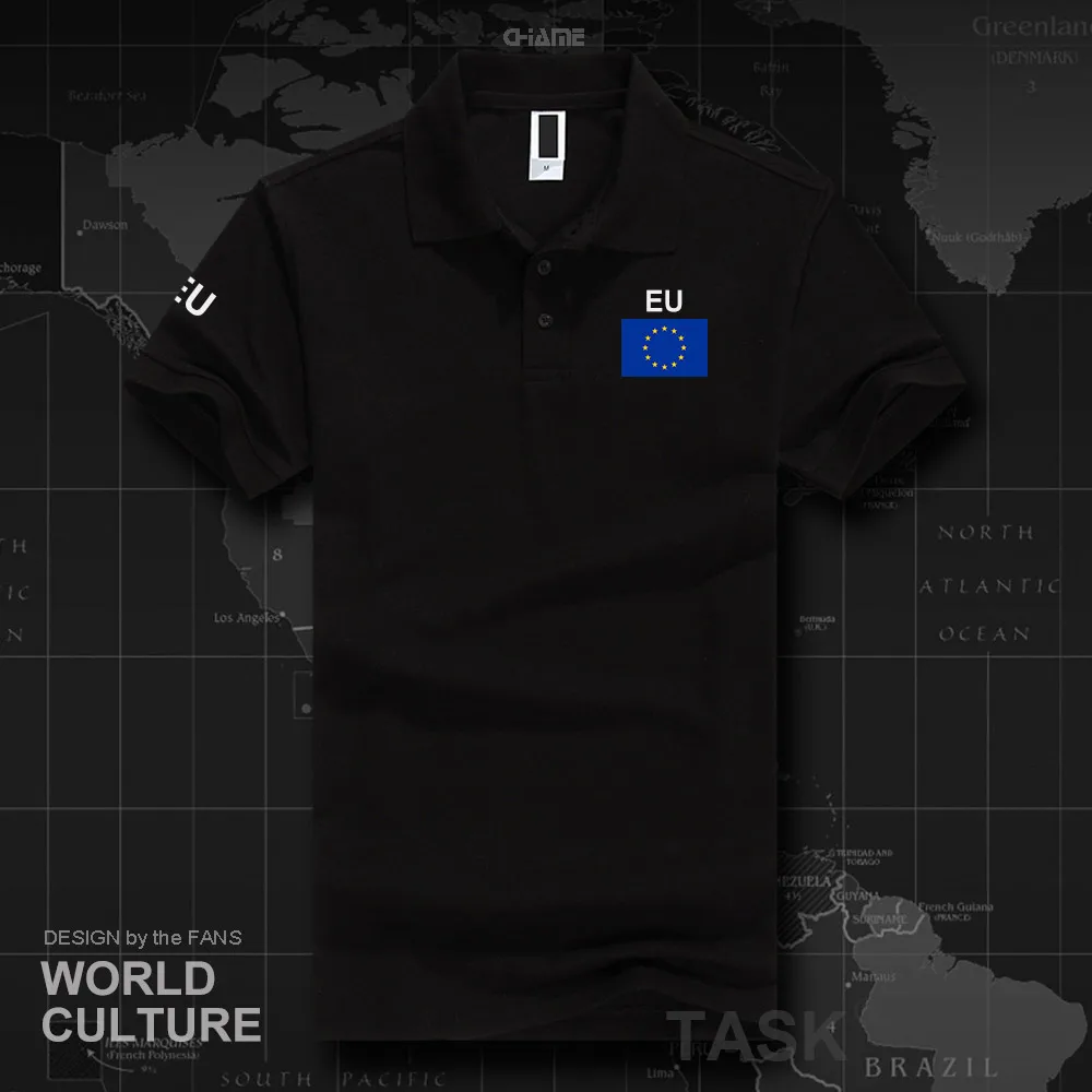 European Union EU  polo shirts men short sleeve white brands printed for country 2019 cotton nation team flag new fashion