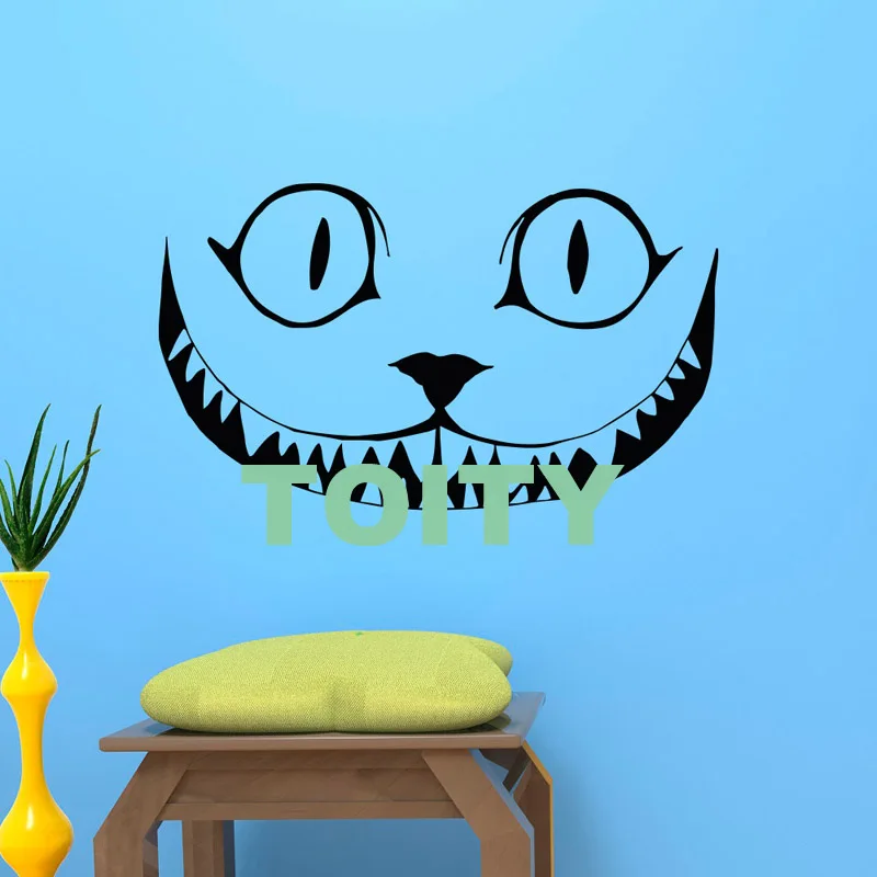 Alice In Wonderland Wall Sticker Tea Time Vinyl Decal Rabbit Mad Hatter Decor Cheshire Cat Poster Nursery Mural image 4