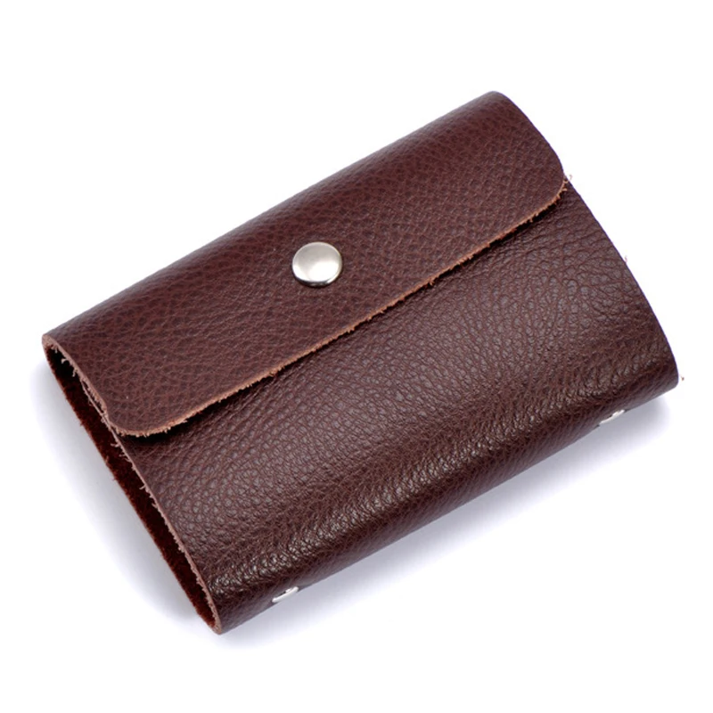 Fashion Unisex Genuine Leather Bank Credit Card Holder Men Cowhide Business Card Case ID Wallet For Women 11 Colors
