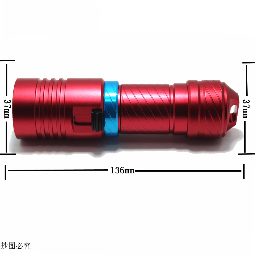 L2 Yellow/White light LED Diving Flashlight 3800 lumen Stepless dimming IPX8 Waterproof Underwater LED Flash Light