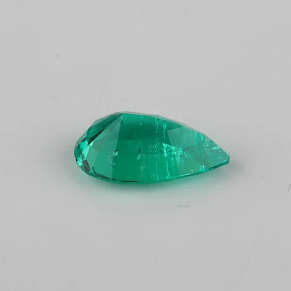 High Quality Pear Shape 9*14mm Hydrothermal Emerald Stone For Jewelry