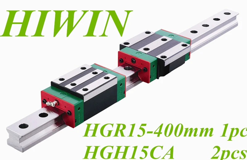 

NEW HIWIN linear guide rail HGR15 400mm long with 2 pcs of linear block carriage HGH15CA hgh15 CNC parts