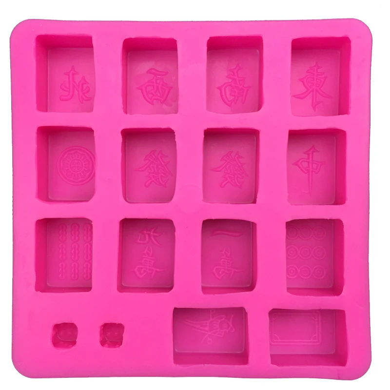 

Chinese Mahjong Shape DIY fondant cake silicone moulds chocolate jelly pastry candy Clay decoration kitchen Baking tools FT-0191