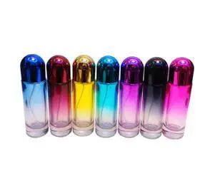 Aplicador de garrafa de vidro vazia recarregável, pequeno aplicador de vidro colorido mini atomizador de perfume recarregável frasco 20ml atomizador spray10pc