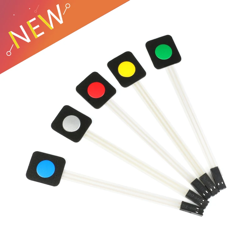 5 szt.-1 szt. Klawiatura membranowa 1 klawiszowy przełącznik membranowy czerwony zielony szary żółty klawiatura do Arduino DIY pojedynczy klawisz