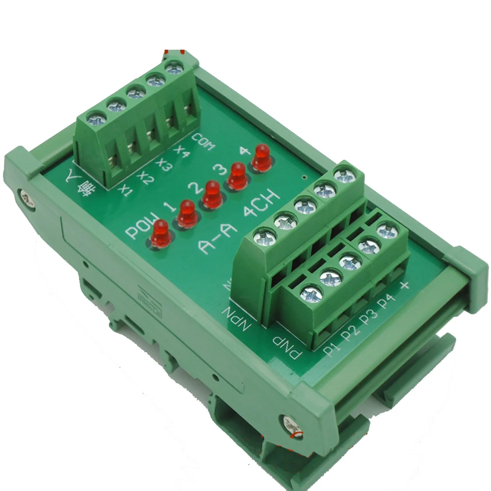 Polarity Interchange Converter of PLC NPN and PNP Signal 4 Ways Terminal Blocks Plate