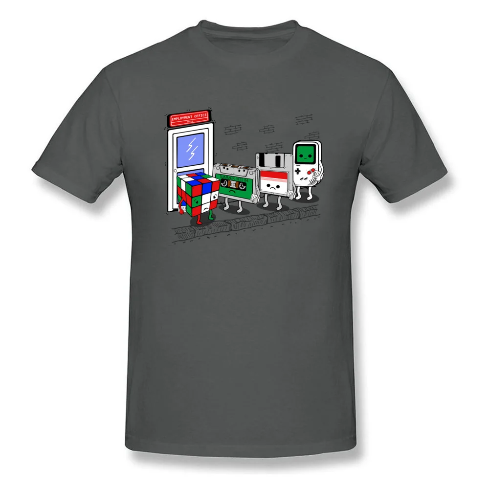 Employment Office Tshirt For Men Funny Summer T Shirts Game Devices Cartoon T-shirt Cube Cassette Chip Tops Tees Retro