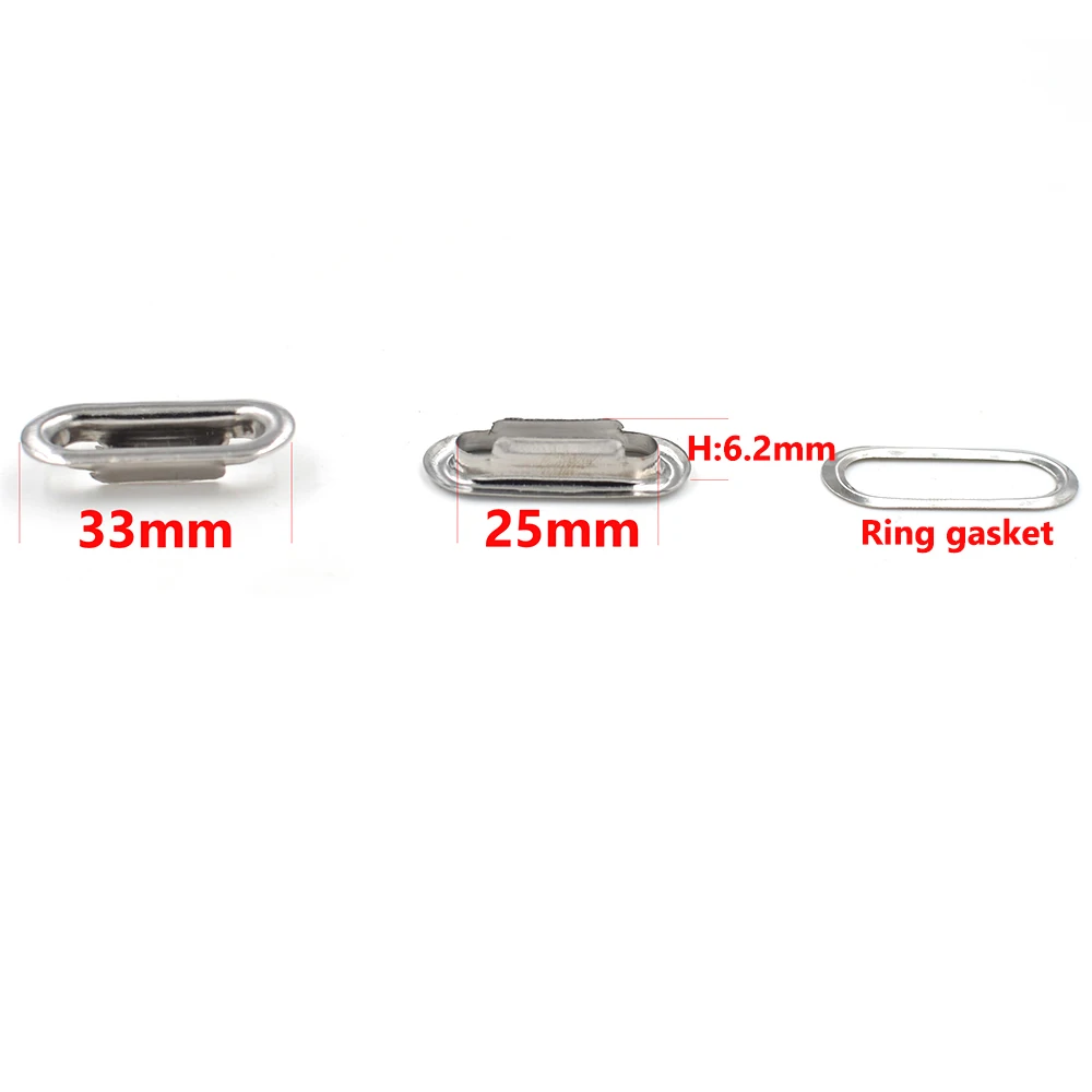 50 Sets 25 MM Metal Eyelets Oval Blowholes Tent Gas Eyes Canopy Roping Holes Sewing Clothing Accessories Rivet Buckle