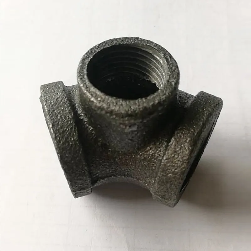 2PCSDN20X15 3/4*1/2 Inch Black Iron Pipe Threaded Tee Three Way Fittings DIY Industrial Decoration